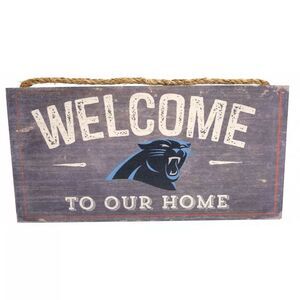 Officially Licensed NFL Welcome To Our Home Carolina Panthers Wood Sign 12" x 6"